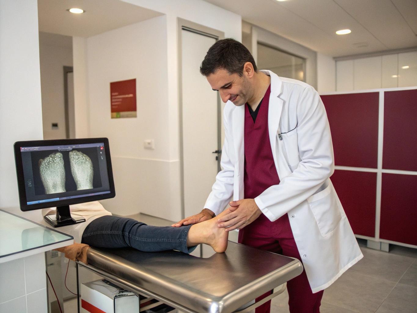 Medical professional providing specialized diabetic foot care