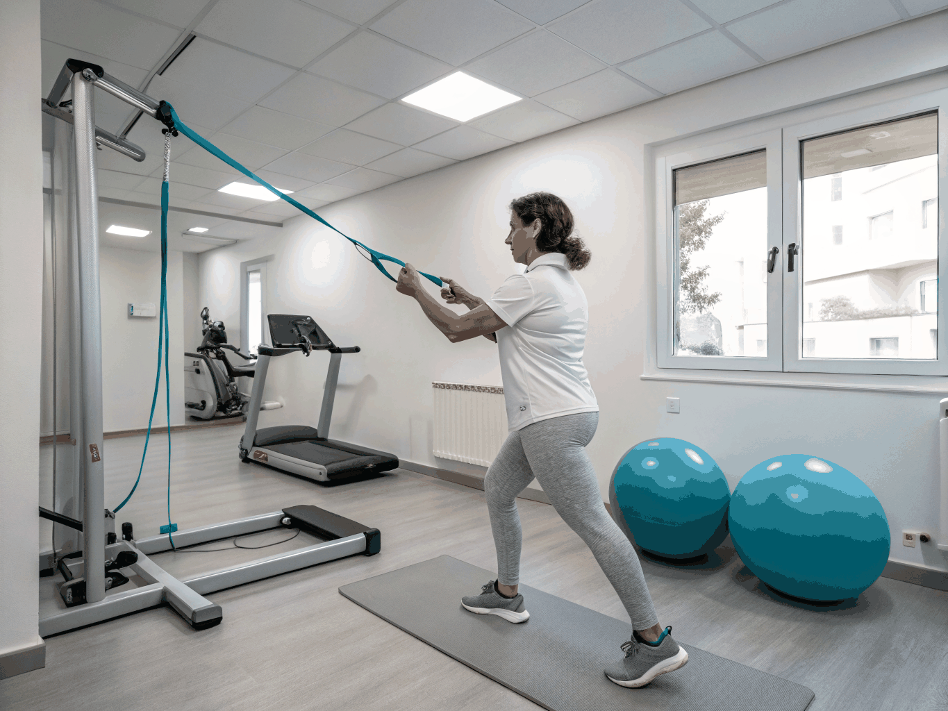 High-tech sports medicine rehabilitation gym
